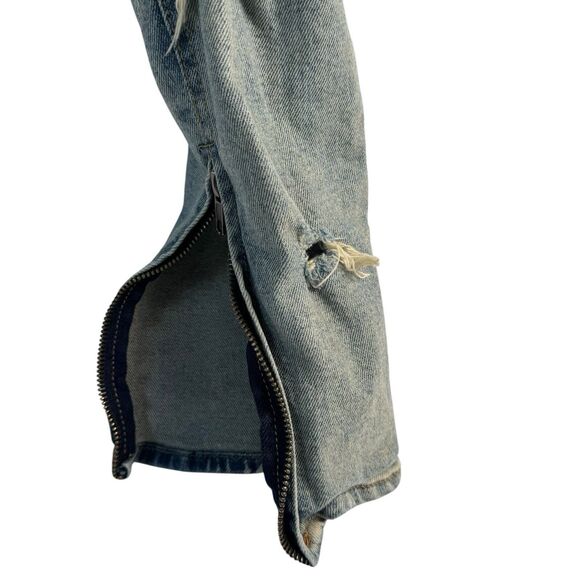 KDNK Skinny Jeans 30 Blue Distress Ripped Stacked  226 - Picture 5 of 11